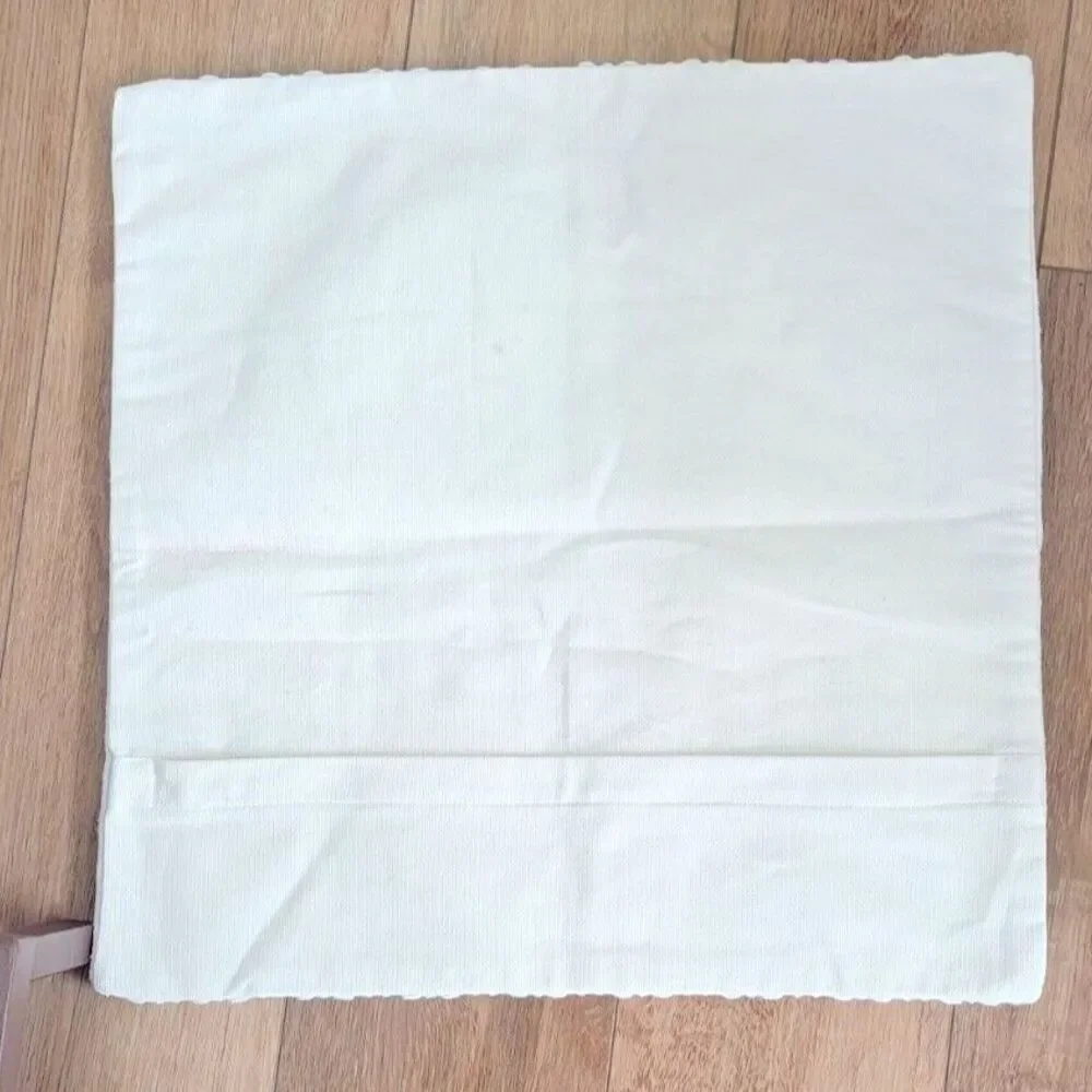 Textured Cotton Euro Pillow Cover 20”x20” Cream NWOT